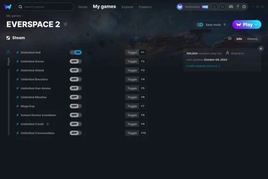 EVERSPACE 2 cheats screenshot