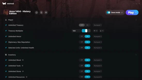 Anno 1404 - History Edition Trainer Anno 1404 - History Edition Cheats & Trainers for PC | WeMod