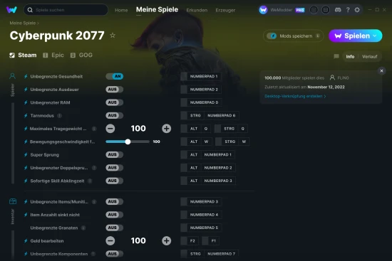 Cyberpunk 2077 Cheats Screenshot