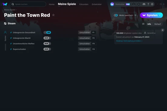 Paint the Town Red Cheats Screenshot
