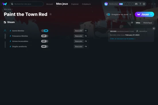 Capture d'écran de triches de Paint the Town Red