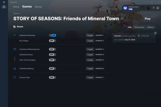 STORY OF SEASONS: Friends of Mineral Town cheats screenshot