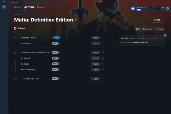 Mafia: Definitive Edition cheats screenshot
