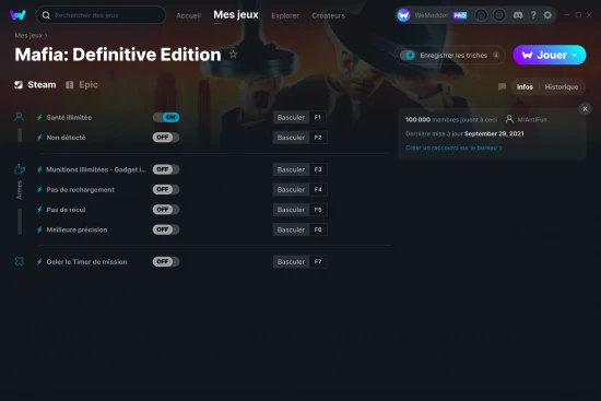 Capture d'écran de triches de Mafia: Definitive Edition