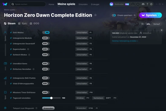 Horizon Zero Dawn Complete Edition Cheats Screenshot