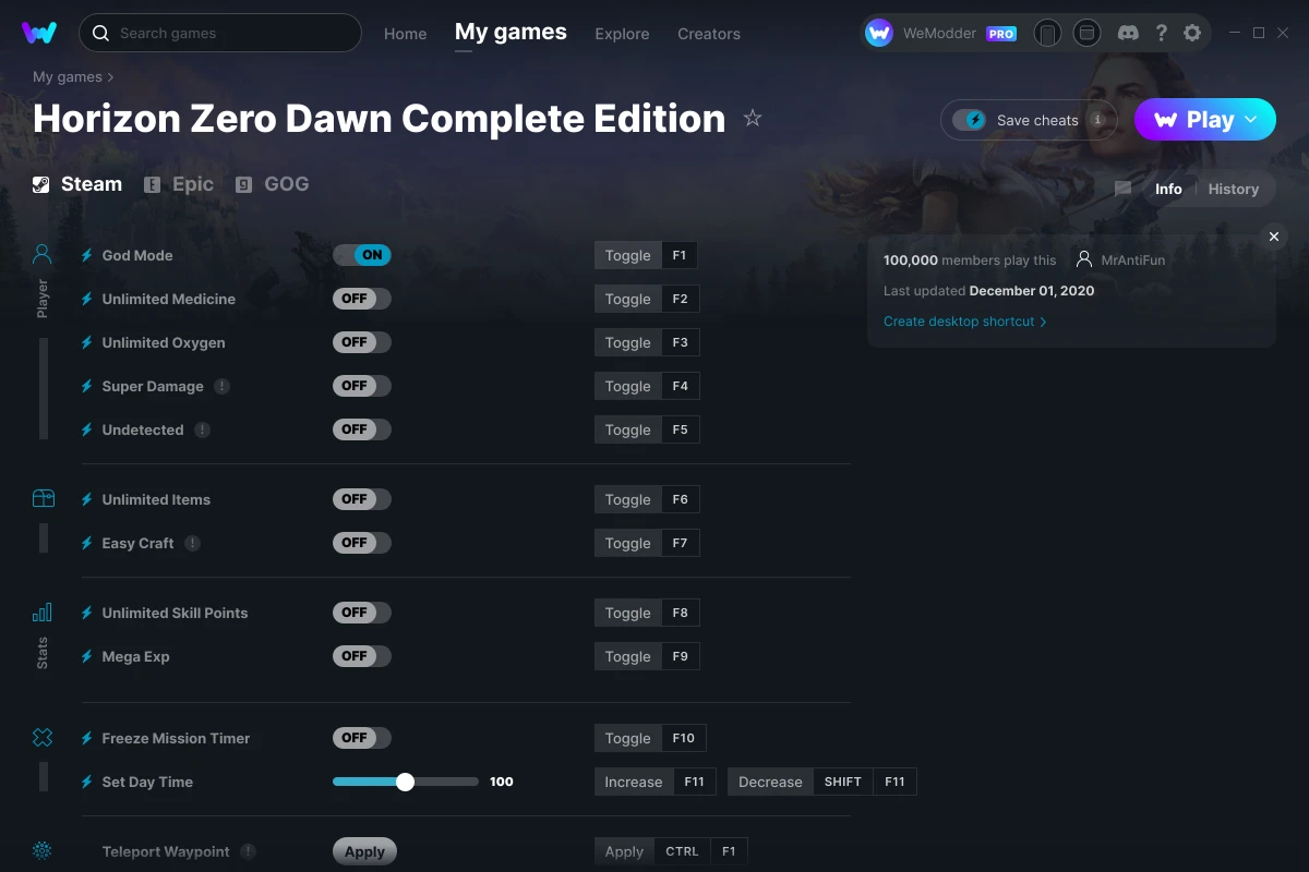 HORIZON ZERO DAWN COMPLETE EDITION, HZD, CHEATS, TRAINER, MOD