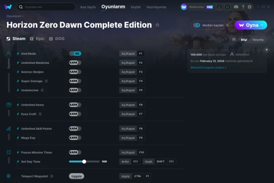 Horizon Zero Dawn Complete Edition hilelerin ekran görüntüsü