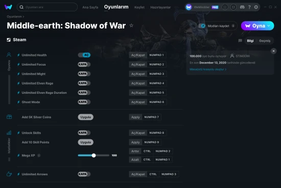 Middle-earth: Shadow of War hilelerin ekran görüntüsü