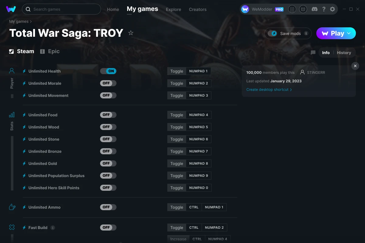 Total War Saga: Troy Trainer - FLiNG Trainer - PC Game Cheats and Mods