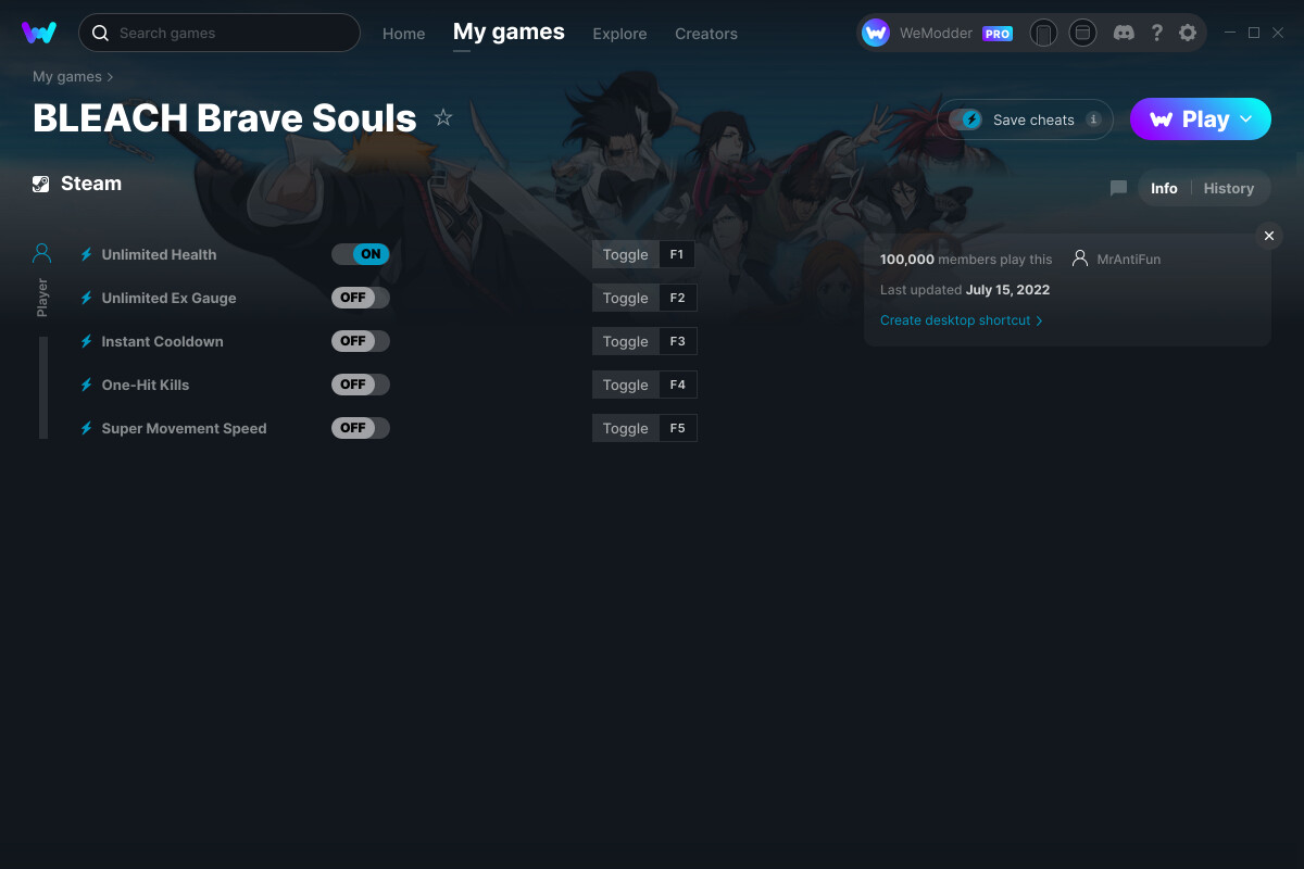 BLEACH Brave Souls Cheats and Trainer for Steam Trainers WeMod