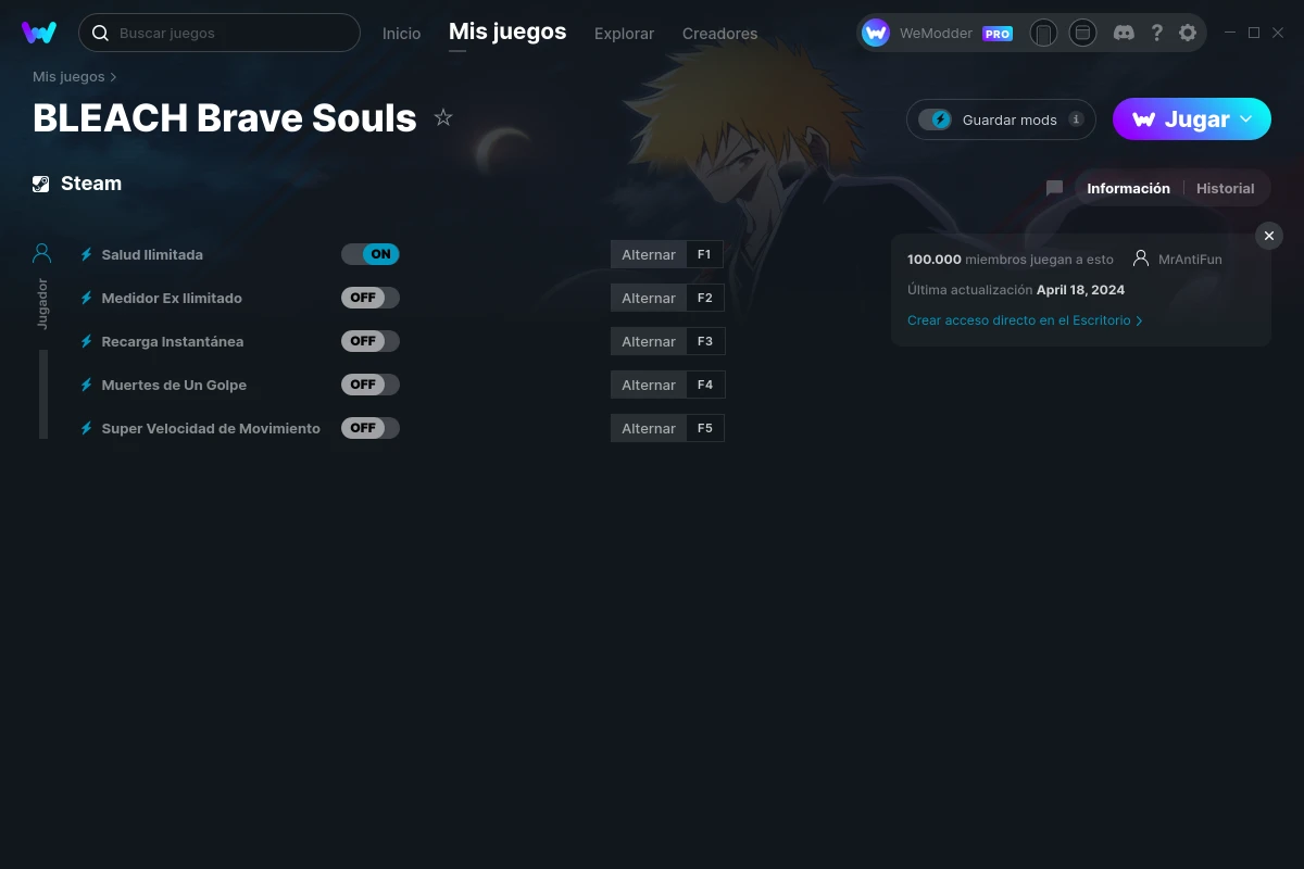 Trampas y Trainers de BLEACH Brave Souls para PC WeMod