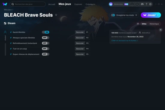 Capture d'écran de triches de BLEACH Brave Souls