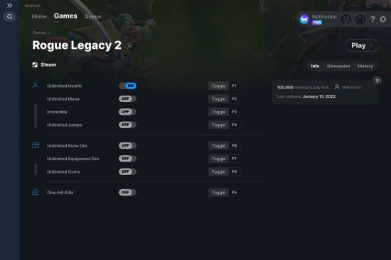 Rogue Legacy 2 cheats screenshot