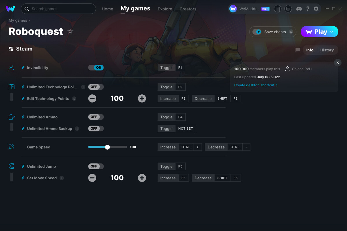 Roboquest Cheats and Trainer for Steam Trainers WeMod Community
