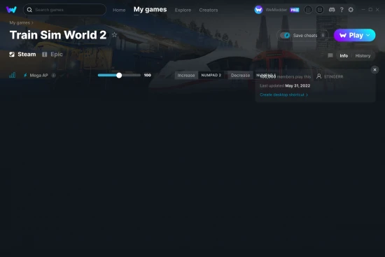 Train Sim World 2 cheats screenshot