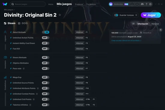 captura de pantalla de las trampas de Divinity: Original Sin 2