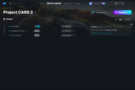 Project CARS 3 Cheats Screenshot