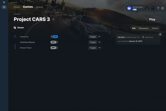 Project CARS 3 cheats screenshot