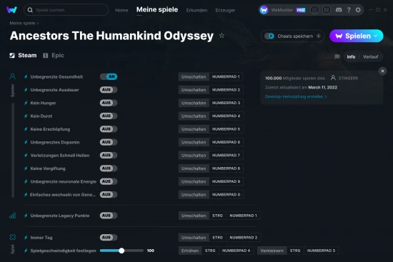 Ancestors The Humankind Odyssey Cheats Screenshot