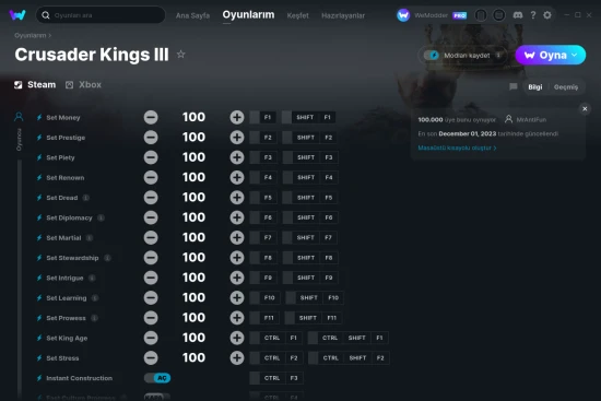 Crusader Kings III hilelerin ekran görüntüsü