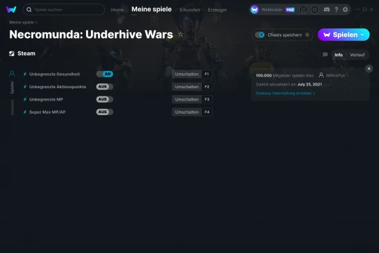 Necromunda: Underhive Wars Cheats Screenshot