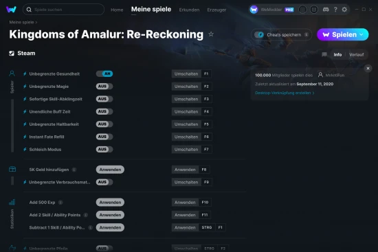 Kingdoms of Amalur: Re-Reckoning Cheats Screenshot