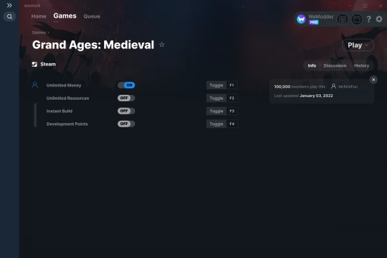 Grand Ages: Medieval cheats screenshot