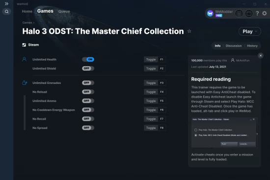 Halo 3 ODST: The Master Chief Collection cheats screenshot