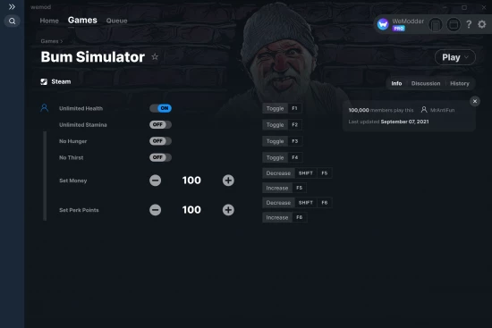 Bum Simulator cheats screenshot