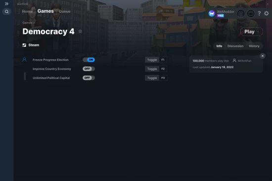 Democracy 4 cheats screenshot