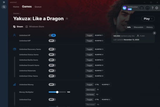 Yakuza: Like a Dragon cheats screenshot