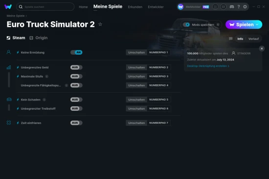 Euro Truck Simulator 2 Cheats Screenshot