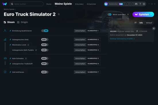 Euro Truck Simulator 2 Cheats Screenshot