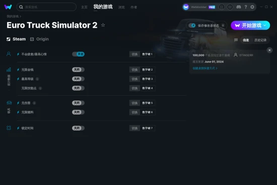 Euro Truck Simulator 2 修改器截图