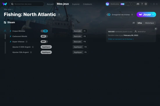 Capture d'écran de triches de Fishing: North Atlantic