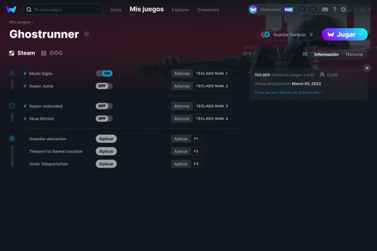 captura de pantalla de las trampas de Ghostrunner