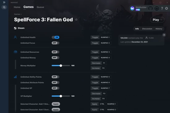SpellForce 3: Fallen God cheats screenshot