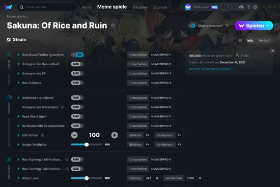 Sakuna: Of Rice and Ruin Cheats Screenshot