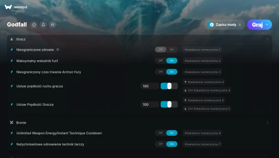 Cheaty do Godfall – zrzut ekranu