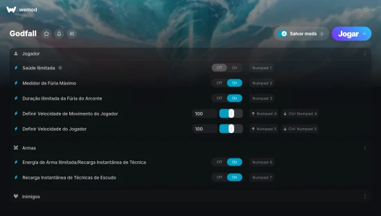 Captura de tela de trapaças de Godfall