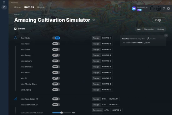 Amazing Cultivation Simulator cheats screenshot