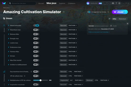 Capture d'écran de triches de Amazing Cultivation Simulator