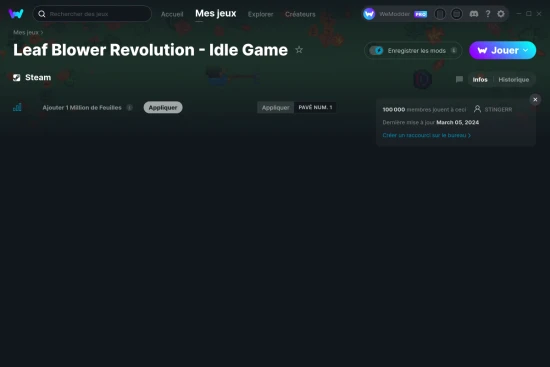 Capture d'écran de triches de Leaf Blower Revolution - Idle Game