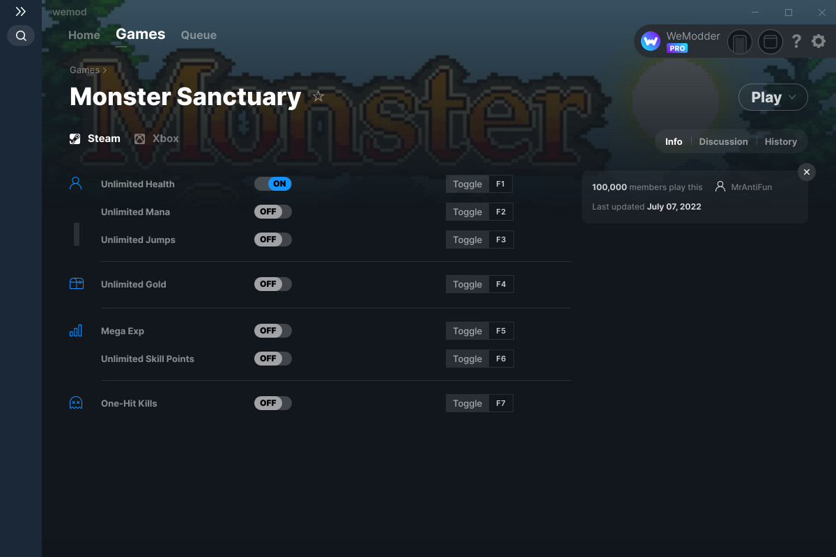 Monster Sanctuary Cheats And Trainer For Xbox Trainers WeMod Community   1200 