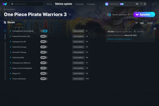 One Piece Pirate Warriors 3 Cheats Screenshot