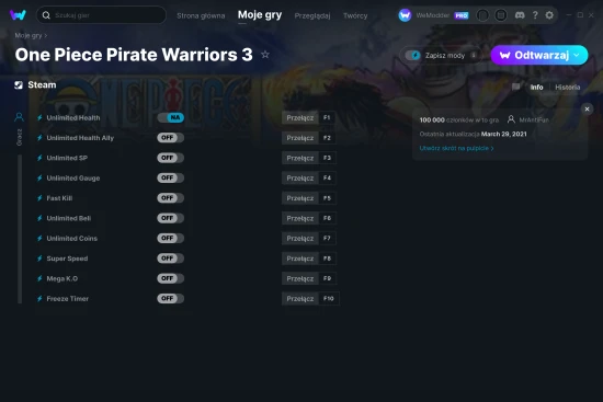 cheaty One Piece Pirate Warriors 3 zrzut ekranu