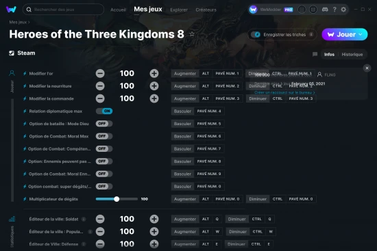 Capture d'écran de triches de Heroes of the Three Kingdoms 8