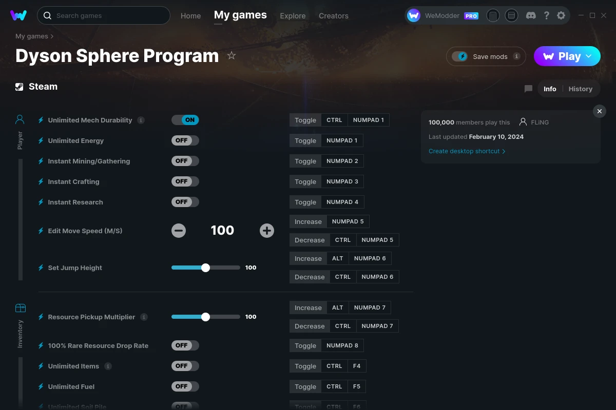 Dyson Sphere Program cheats screenshot