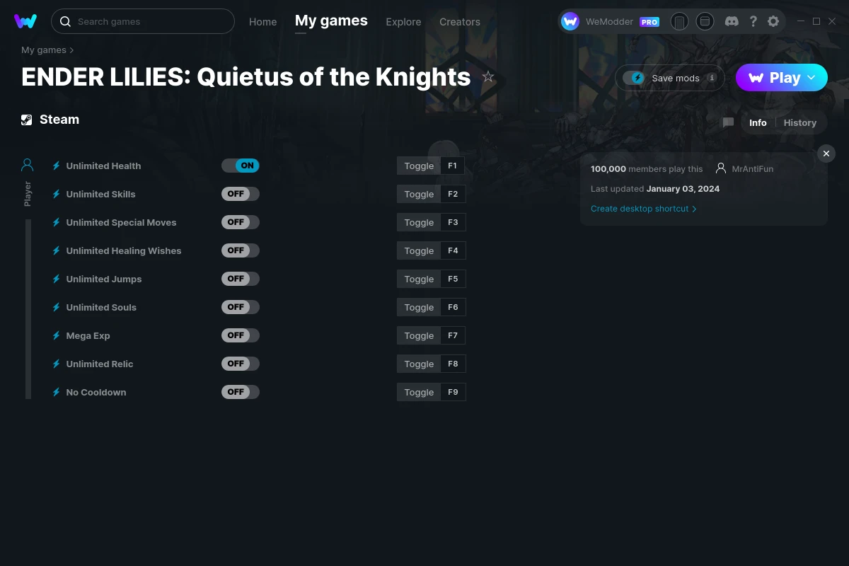 ENDER LILIES: Quietus of the Knights cheats screenshot