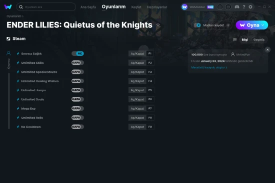 ENDER LILIES: Quietus of the Knights hilelerin ekran görüntüsü